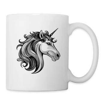Einhorn Portrait - Tasse - Weiß - Rechts