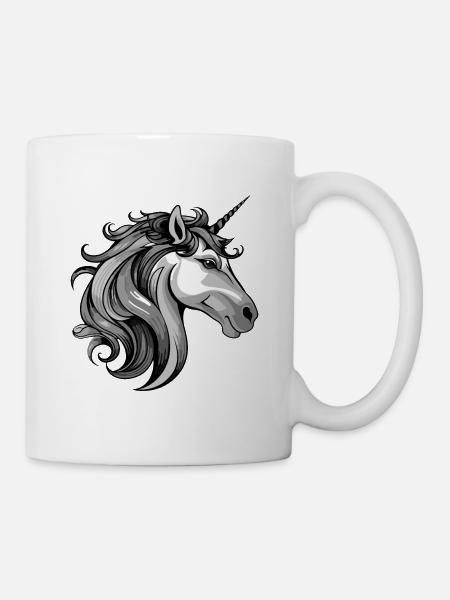 Einhorn Portrait - Tasse - Weiß