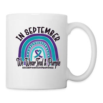 En septembre, nous portons du sarcelle et du violet - Mug blanc - blanc - Droite