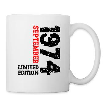 1974 September Limited Edition 49. Geburtstag Deko - Tasse - Weiß - Rechts