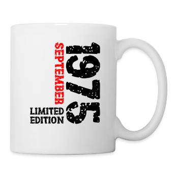 1975 September Limited Edition 48. Geburtstag Deko - Tasse - Weiß - Rechts