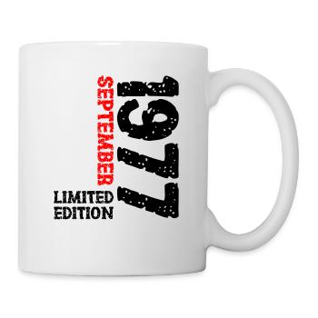 1977 September Limited Edition 46. Geburtstag Deko - Tasse - Weiß - Rechts