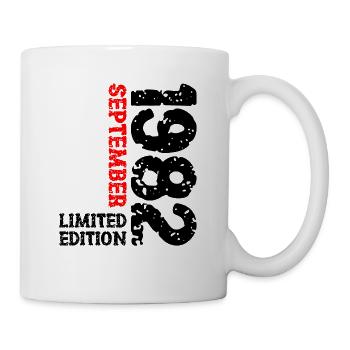 1982 September Limited Edition 41. Geburtstag Deko - Tasse - Weiß - Rechts