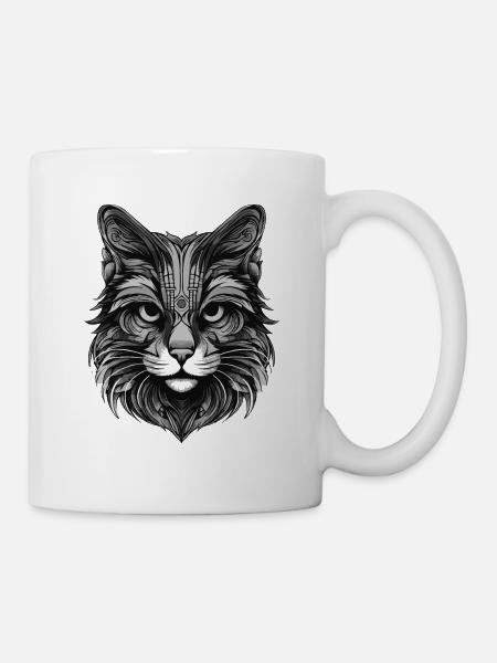 Katze Portrait - Tasse - Weiß