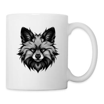 Portrait de chien de Poméranie - Mug blanc - blanc - Droite