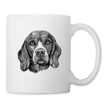 Portrait de chien Beagle - Mug blanc - blanc - Droite