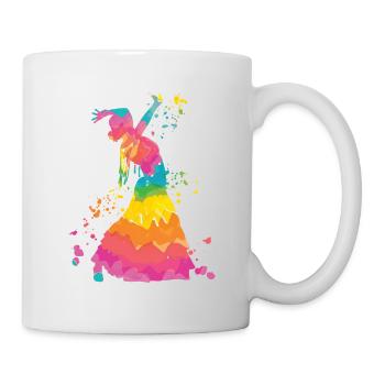 Flamenco woman with flamenco dress - Mug - white - Right