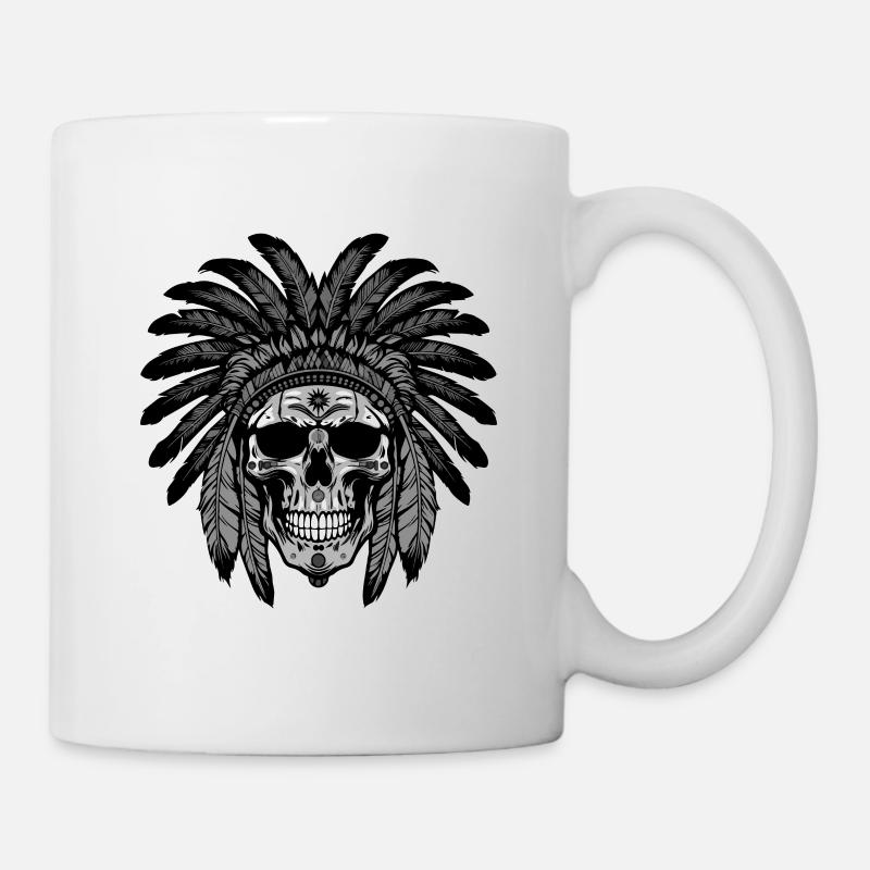Chef indien Apache Skull - Mug blanc - blanc