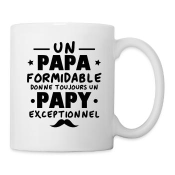 Papa Formidable, Papy Exceptionnel - Mug blanc - blanc - Droite