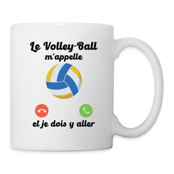 Volley-ball appelle et je dois y aller - Mug blanc - blanc - Droite