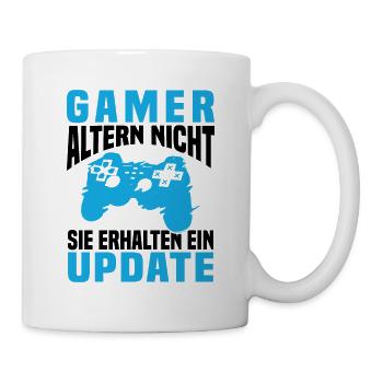Gamer Altern Nicht Sie Erhalten Ein Update Zocker - Tasse - Weiß - Rechts
