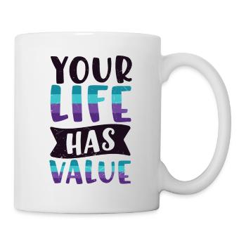 Prévention du suicide : votre vie a de la valeur - Mug blanc - blanc - Droite