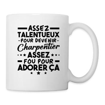 Talentiert genug, um Schreiner zu werden - Tasse - Weiß - Rechts