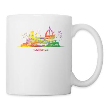 Florentiner Skyline Stadtbild Florenz - Tasse - Weiß - Rechts