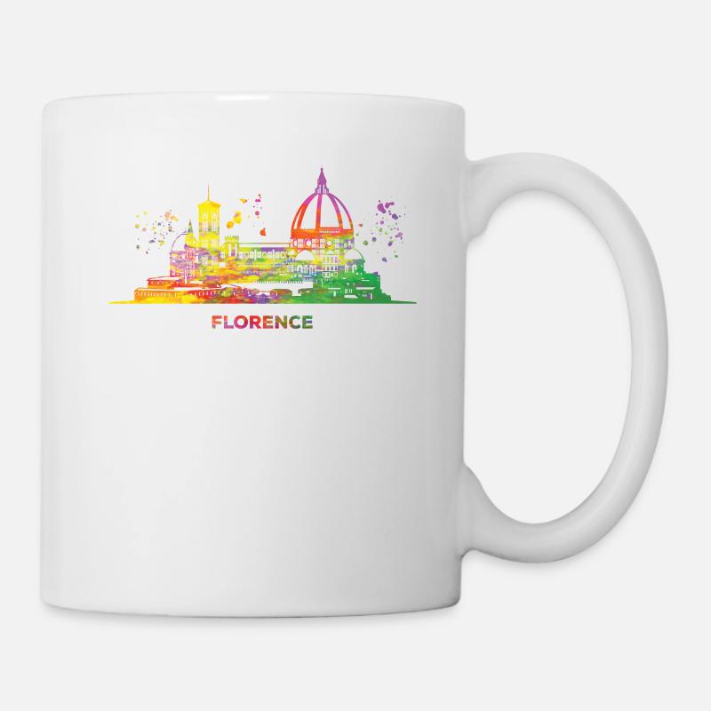 Florentiner Skyline Stadtbild Florenz - Tasse - Weiß