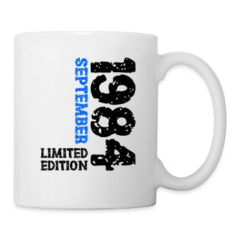 1984 September Limited Edition 39. Geburtstag Deko - Tasse - Weiß - Rechts