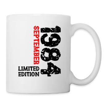 1984 September Limited Edition 39. Geburtstag Deko - Tasse - Weiß - Rechts