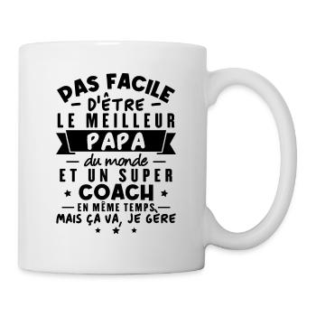 Papa et Coach - Mug blanc - blanc - Droite