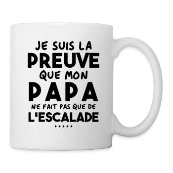 Preuve que papa ne fait pas que de l'escalade - Mug blanc - blanc - Droite