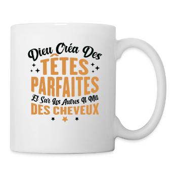 Dieu créa des têtes parfaites - Mug blanc - blanc - Droite