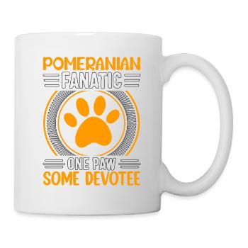 Fanatique de Poméranie une patte un dévot - Mug blanc - blanc - Droite