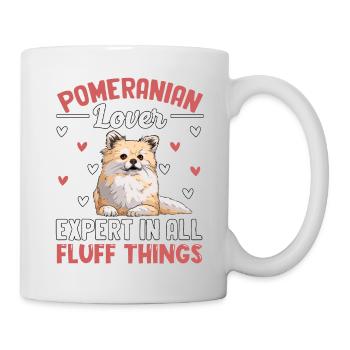 Amoureux de la Poméranie Expert en tout ce qui concerne les peluches - Mug blanc - blanc - Droite