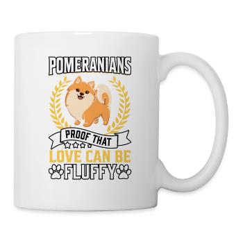 Les Poméraniens sont la preuve que l’amour peut être duveteux - Mug blanc - blanc - Droite