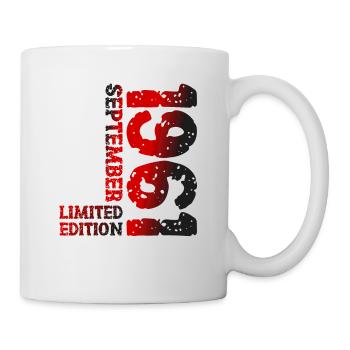 1961 September Limited Edition 62. Geburtstag Deko - Tasse - Weiß - Rechts