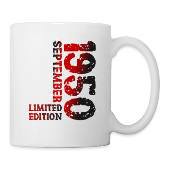 1950 September Limited Edition 73. Geburtstag Deko - Tasse - Weiß - Rechts