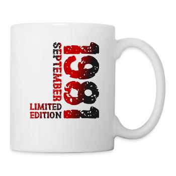 1981 September Limited Edition 42. Geburtstag Deko - Tasse - Weiß - Rechts
