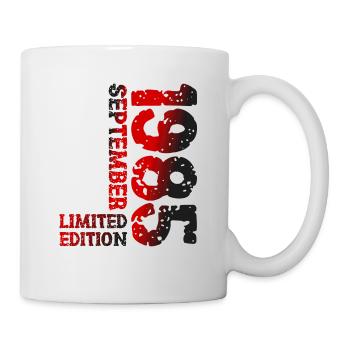 1985 September Limited Edition 38. Geburtstag Deko - Tasse - Weiß - Rechts