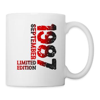 1987 September Limited Edition 36. Geburtstag Deko - Tasse - Weiß - Rechts