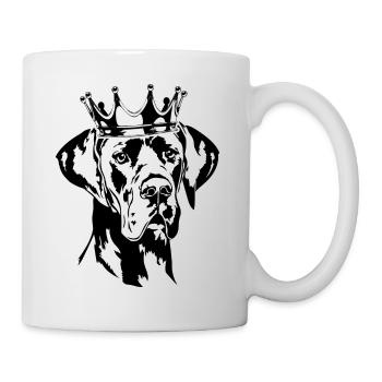 Chiens de la couronne de Dogue allemand Wilsigns - Mug blanc - blanc - Droite