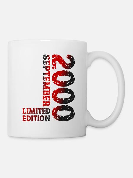 2000 September Limited Edition 23. Geburtstag Deko - Tasse - Weiß
