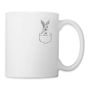 Bunny In A Pocket Drôle de lapin de Pâques - Mug blanc - blanc - Droite