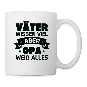 Väter wissen viel aber Opa weiß alles - Mug blanc - blanc - Droite