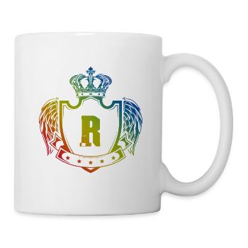 R letter coat of arms - Mug - white - Right