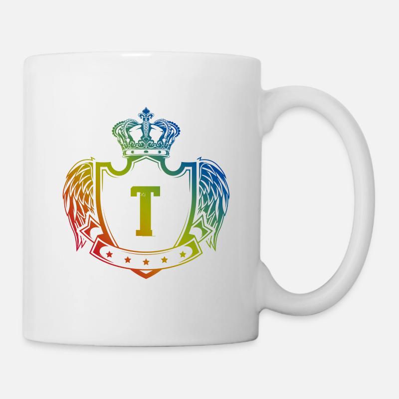 T Buchstabe Wappen - Tasse - Weiß