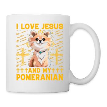 I love Jesus and my Pomeranian - Mug - white - Right
