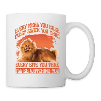 Pomeranian Zwergspitz - Tasse - Weiß - Rechts