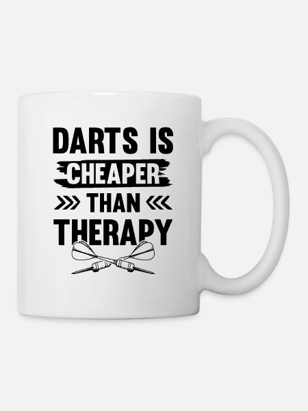 darts therapie - Tasse - Weiß