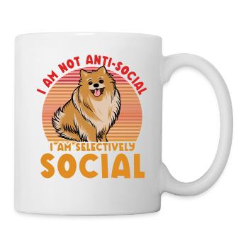 Je ne suis pas antisocial, je suis sélectivement social - Mug blanc - blanc - Droite