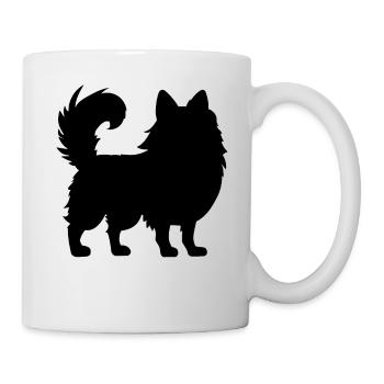 Pomeranian Zwergspitz - Tasse - Weiß - Rechts