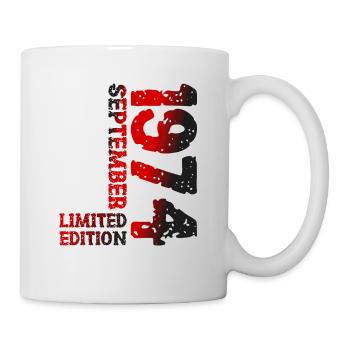 1974 September Limited Edition 49. Geburtstag Deko - Tasse - Weiß - Rechts