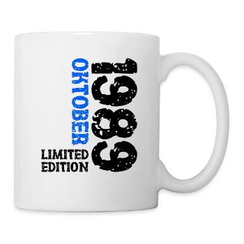 1989 Oktober Limited Edition 34. Geburtstag Deko - Tasse - Weiß - Rechts