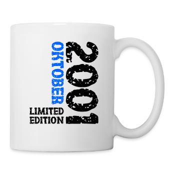 2001 Oktober Limited Edition 22. Geburtstag Deko - Tasse - Weiß - Rechts
