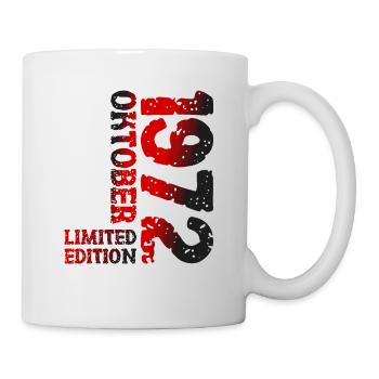 1972 Oktober Limited Edition 51. Geburtstag Deko - Tasse - Weiß - Rechts