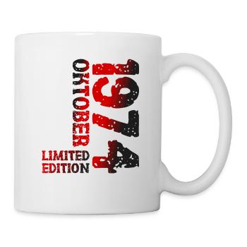 1974 Oktober Limited Edition 49. Geburtstag Deko - Tasse - Weiß - Rechts
