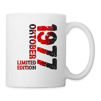 1977 Oktober Limited Edition 46. Geburtstag Deko - Tasse - Weiß - Rechts