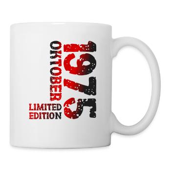 1975 Oktober Limited Edition 48. Geburtstag Deko - Tasse - Weiß - Rechts